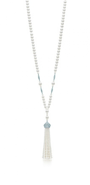 The Great Gatsby Collection pearl tassel necklace in platinum with diamonds - The Great Gatsby collection.PNG